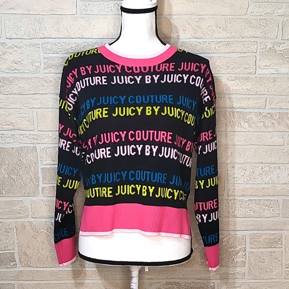 JUICY COUTURE SPELL OUT RAINBIW MULTICOLOR SWEATER
